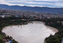 Seti River Floods Ramghat Area, Forms Large Water Pool
